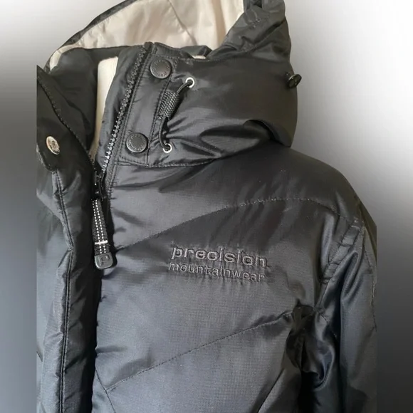 Black Precision Mountainwear Black Coat with Detachable Hood - Picture 1 of 15